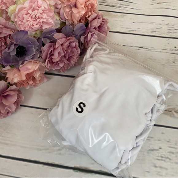 Plunging White Halter Corset Bandage Swimsuit - Picture 15 of 16